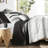 7 Piece Stripe Bedding For King/ King. Made With Microfiber. Ensures Long-Lasting Comfort. And Steady. Charming Pattern. Suits Various Bedroom Aesthetics. To Wrinkles Shrinkage. Simple Handle King --124869731