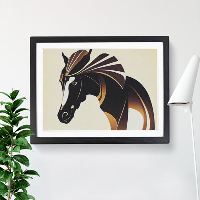 Horse Deco Style Abstract - Single Picture Frame Print
