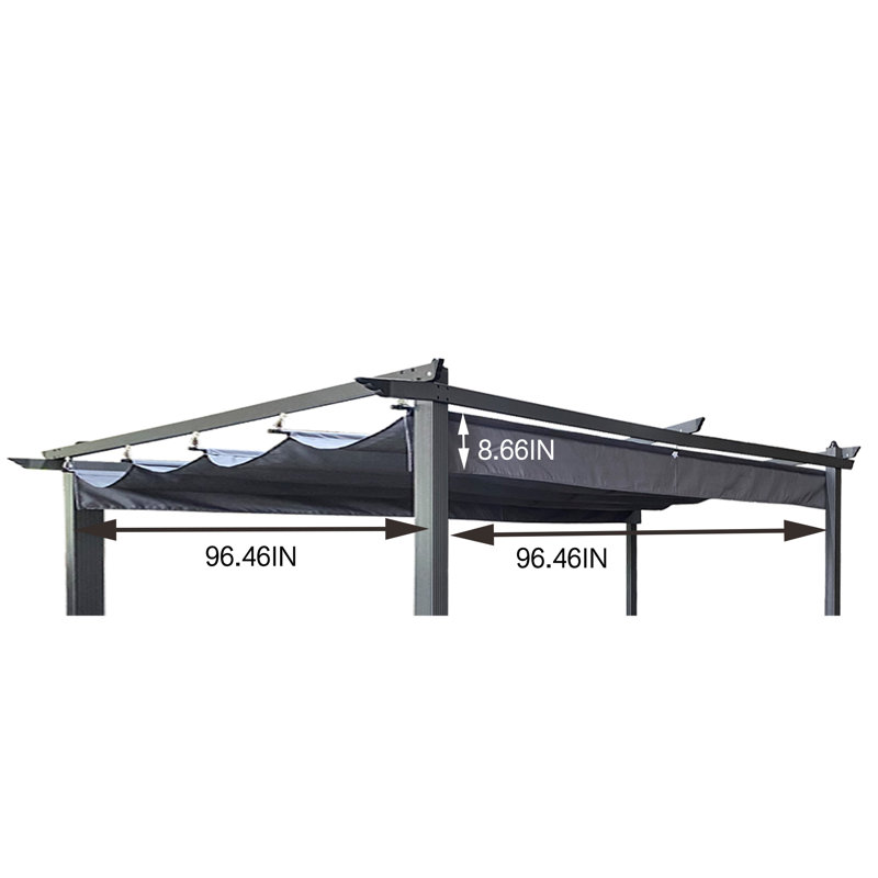 Polyester Replacement Canopy for Pergola, Gray