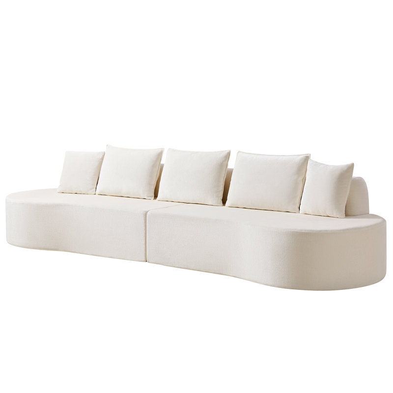 Canapé modulaire à courbure modulaire Boneless, Beige