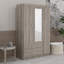 Armoire-penderie 3 portes avec tablettes et miroir-1968637460