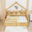 Lit plateforme double en bois avec 2 tiroirs et tablettes-1731097930