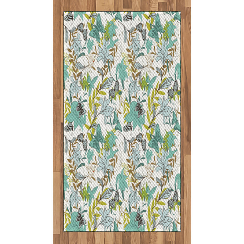 Floral High Density Long Fiber Poly Threads Decorative Area Rug Carpet, Rectangle 2'7" x 5'