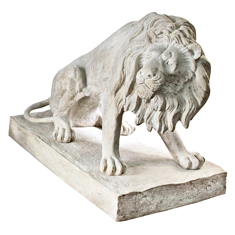 Statue sentinelle kingsbury jardin géant lion, Orienté vers le côté droit
