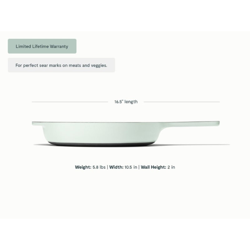 Caraway Poêle en fonte émaillée 10,5 po, Lumière pâle