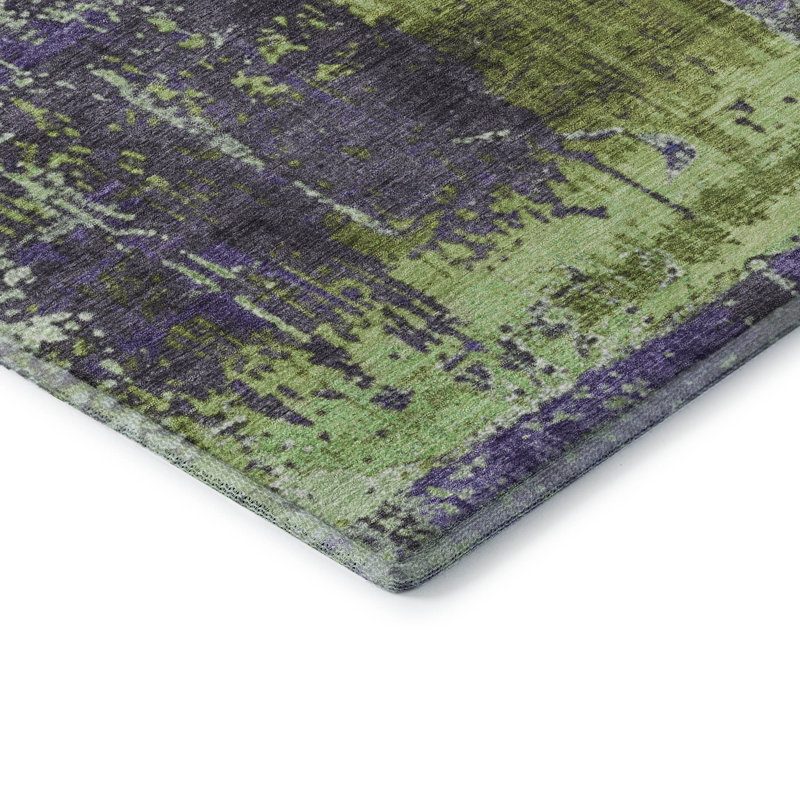 Tapis abstrait lavable à la machine de qualité supérieure Chelston AMF1866, Rectangle 9 pi x 12 pi