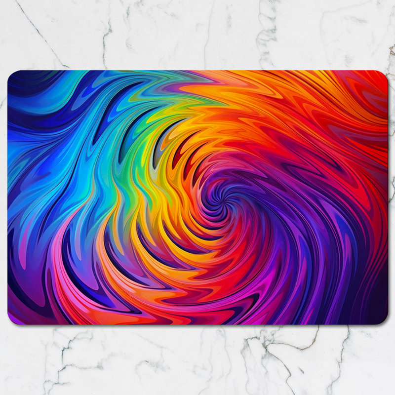 Rainbow Swirl Placemat And Coaster Set For Dining Table