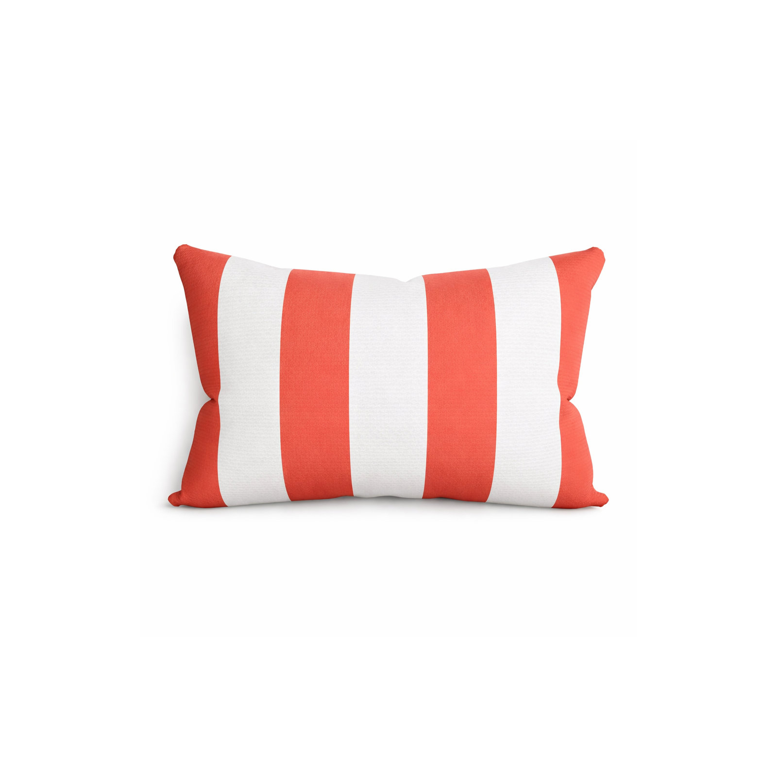 Amala Sunbrella® Indoor/Outdoor Kidney Pillow, Refuge Coral Striped Sunbrella®