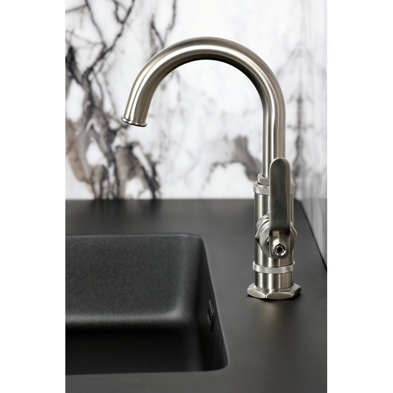 Kingston Brass Whitaker Single-Handle 1-Hole Deck Mount Bathroom Faucet, Brushed Nickel