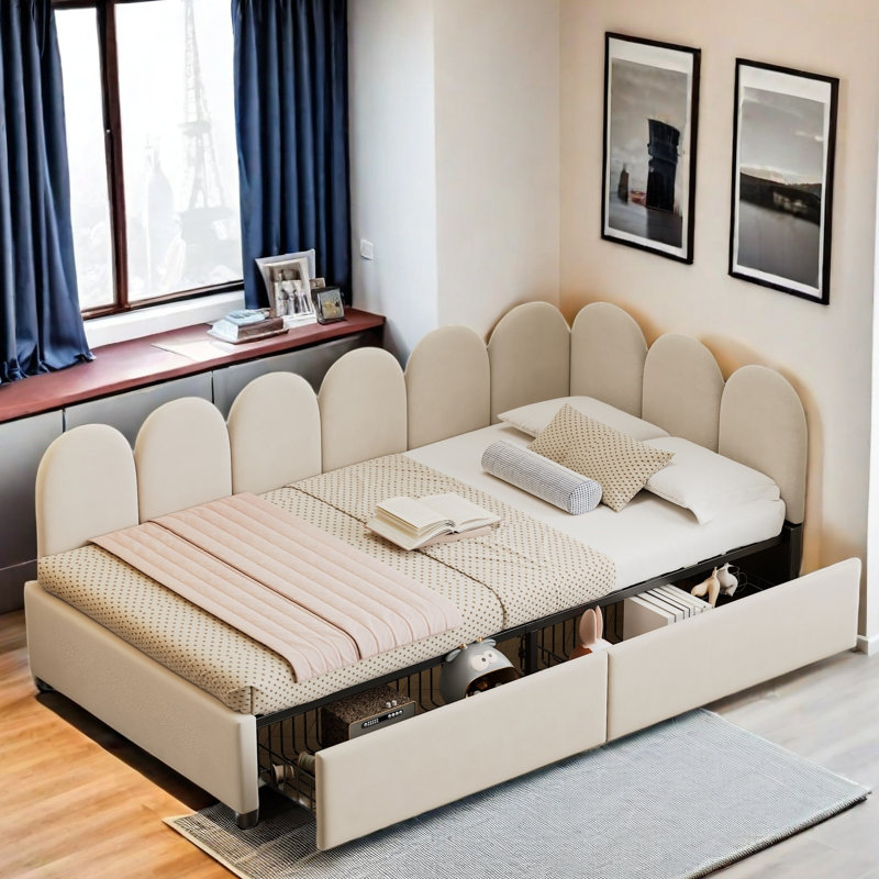 Upholstered Nio And Soft Fabric Headboard, Beige, Twin