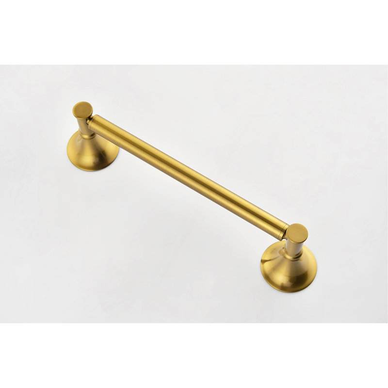 6 Piece Brass Bathroom Towel Rack Set Wall Mount, Brushed Gold