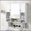Armoire de rangement murale moderne 35 po x 28 po, armoire de salle de bain avec miroir, armoire à pharmacie avec barre à serviettes Modern-877439330