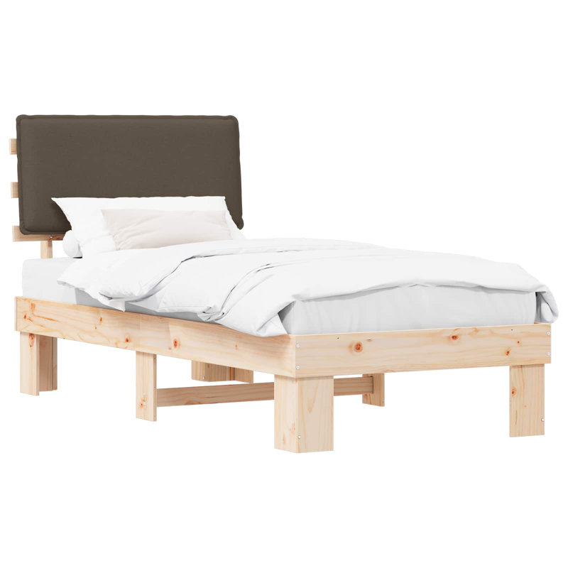Steel Bed Frame, 100 x 200cm, Taupe
