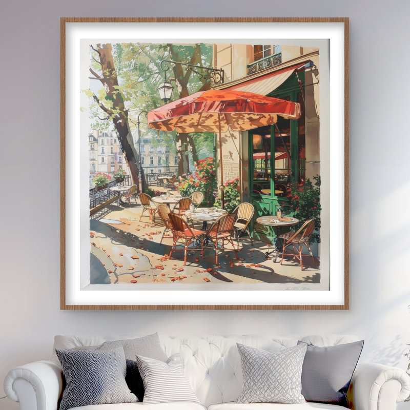 Parasol - reproduction encadrée rouge mat pour la décoration intérieure | Art