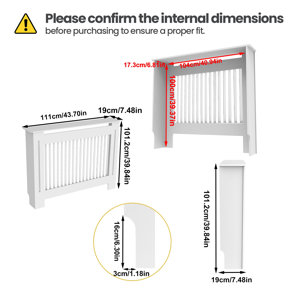 LUVODI Tall Vertical Slats Radiator Cover Wood Cabinet Modern Radiators ...