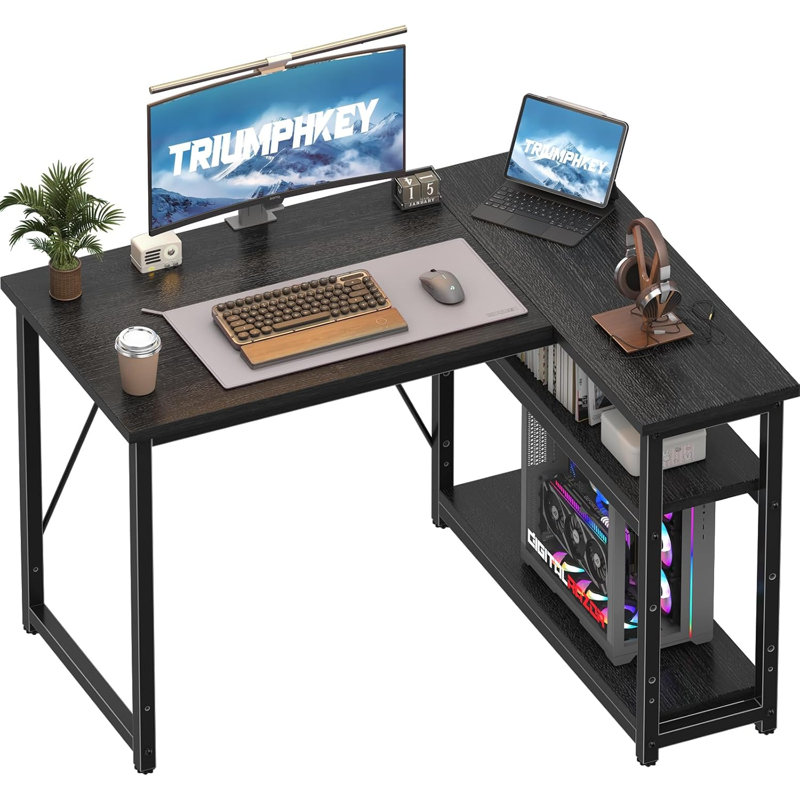 L-Shaped MDF Steel Computer Desk, 120cm