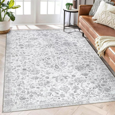 Grand tapis lavable à tapis à poils courts et antidérapant