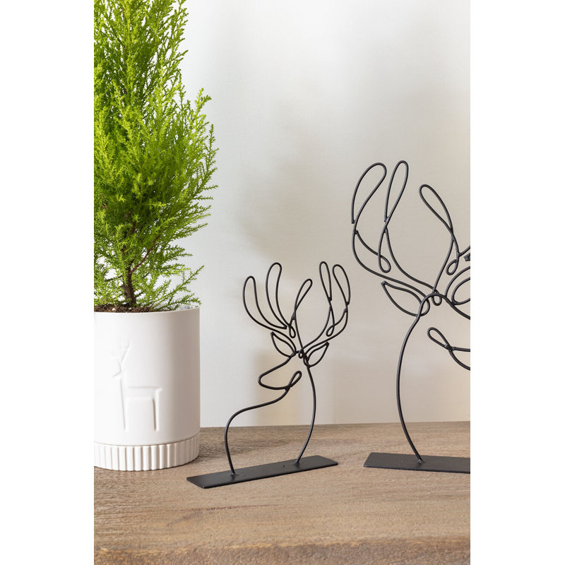 Sculpture Roe 7 po x 1,25 po x 8 po, H 9 po x l 8 po x P 2,25 po