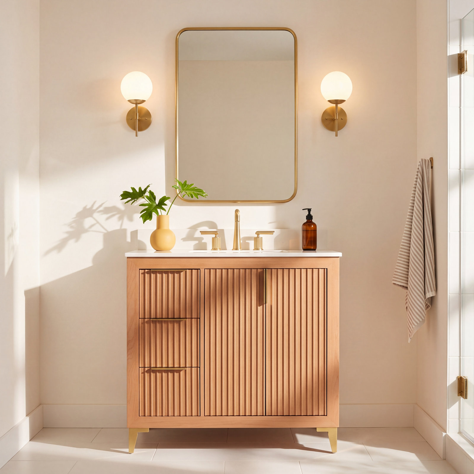 Turlington Oak Single Bathroom Vanity, Sienna, 36"