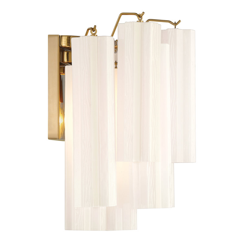 Hardman 2 Light Aged Brass Sconce, Gold, White