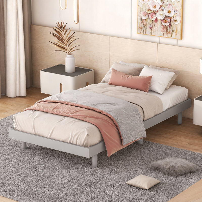 Lit simple moderne avec plateforme flottante