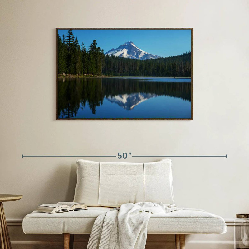 Mount Hood Reflection, Floating Frame Walnut, 43" X 29"