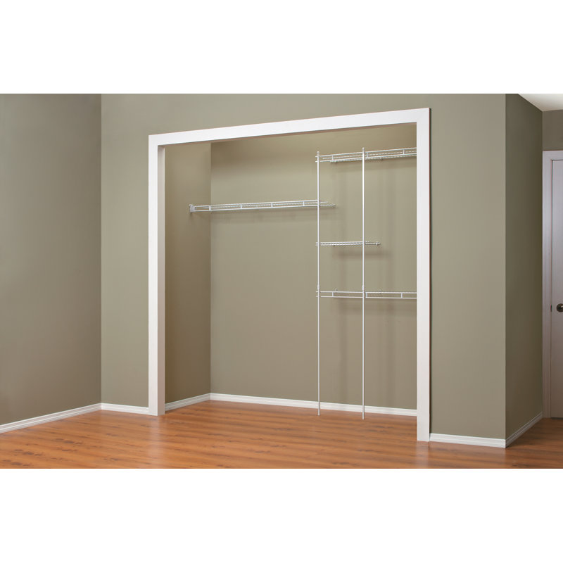 White Adjustable Vinyl-Coated Steel Closet Organizer Kit