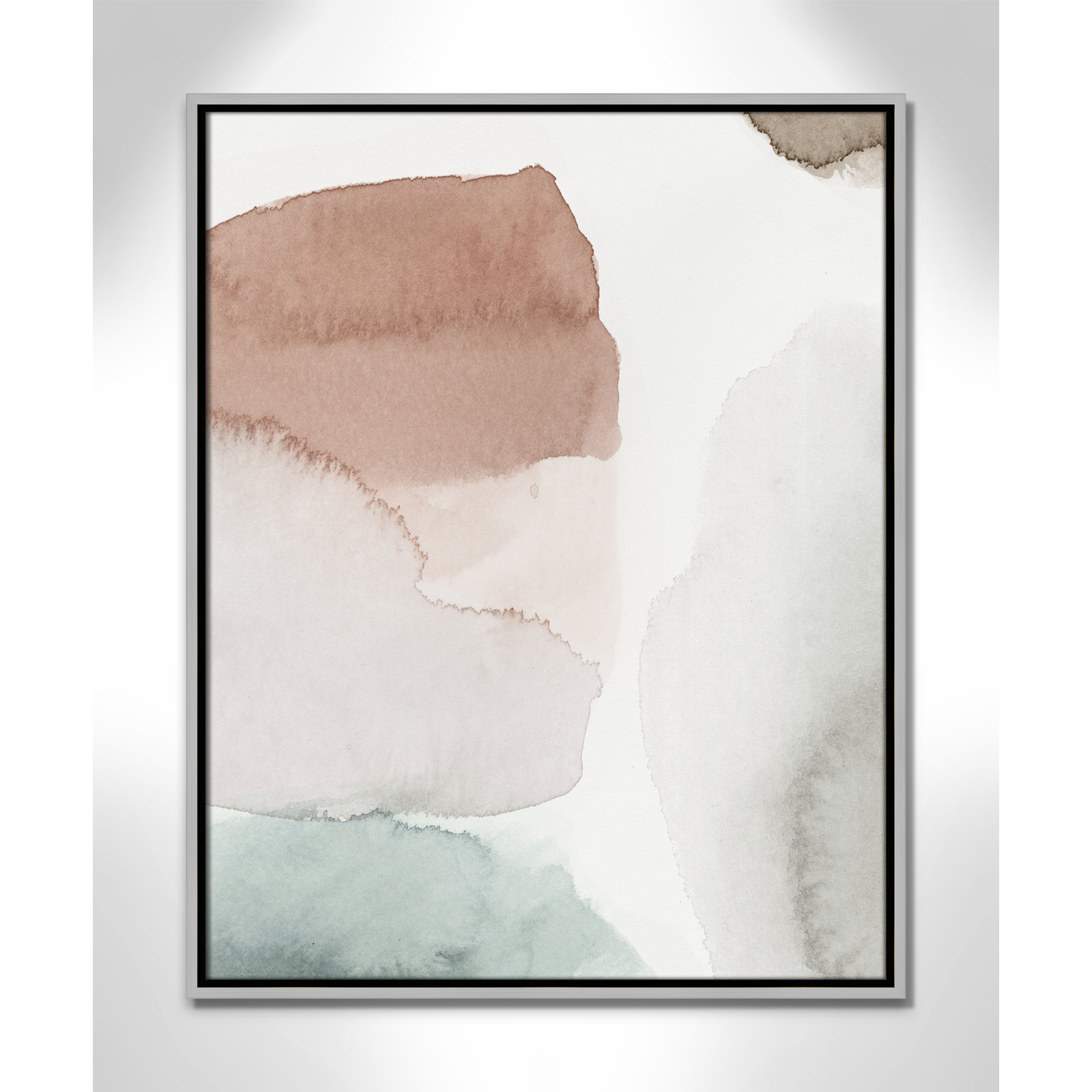 Weslyn "Hopeful II" Painting, 29.5" H x 23.5" W x 2" D, Silver Framed