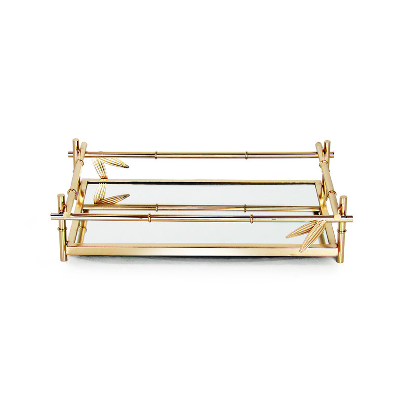 Wyanet Tray, Gold, 3" H x 10.25" W x 15" D