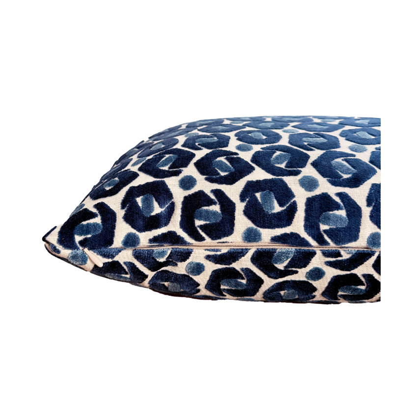 Housse de coussin en velours Broken Rings, Carré 20 po, Bleu