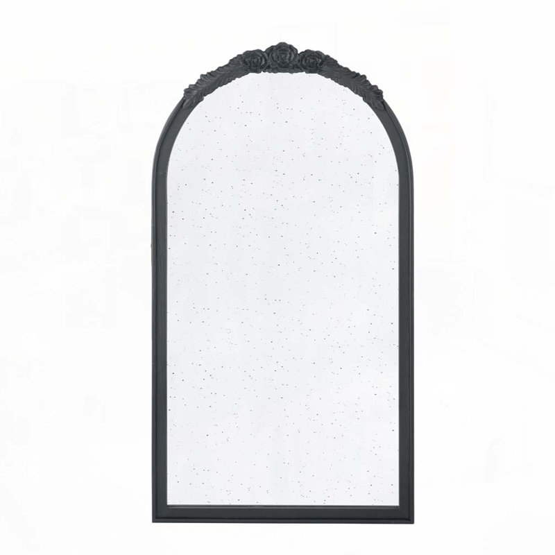 23 "x 42" Cadre de miroir antique en bois sculpté à la main rose, Noir