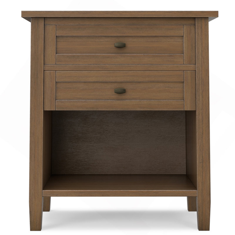 Warm Shaker Bedside Table, Brown