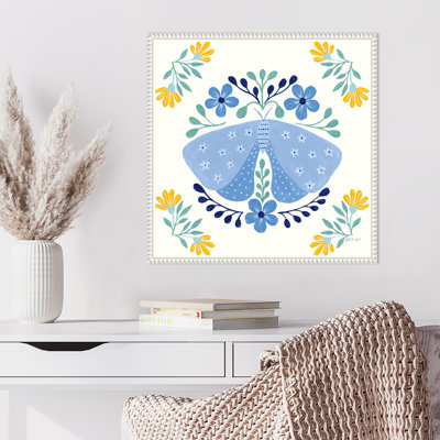 «Folk Butterfly I» par Yvette St. Amant, reproduction d'art sur toile encadrée