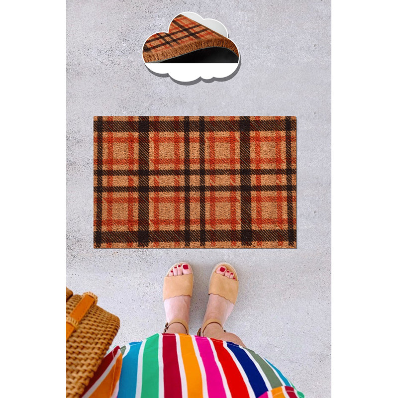 Paillasson Coco fait à la main en PVC antidérapant 15,7 po x 23,6 po | 700 g / m² | Lavable à la machine à 86 ° F | Tapis d'entrée durable et élégant pour la maison, facile à nettoyer, parfait pour une utilisation intérieure et extérieure