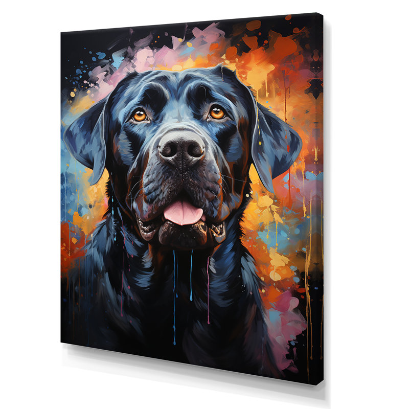 Popart Mastiff Majesty sur toile, Toile tendue, 20" H x 12" W