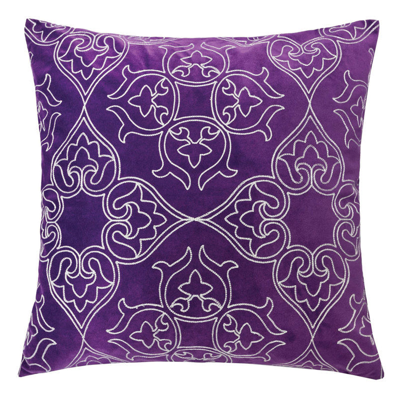 Danbury Embroidered Feather Throw Pillow