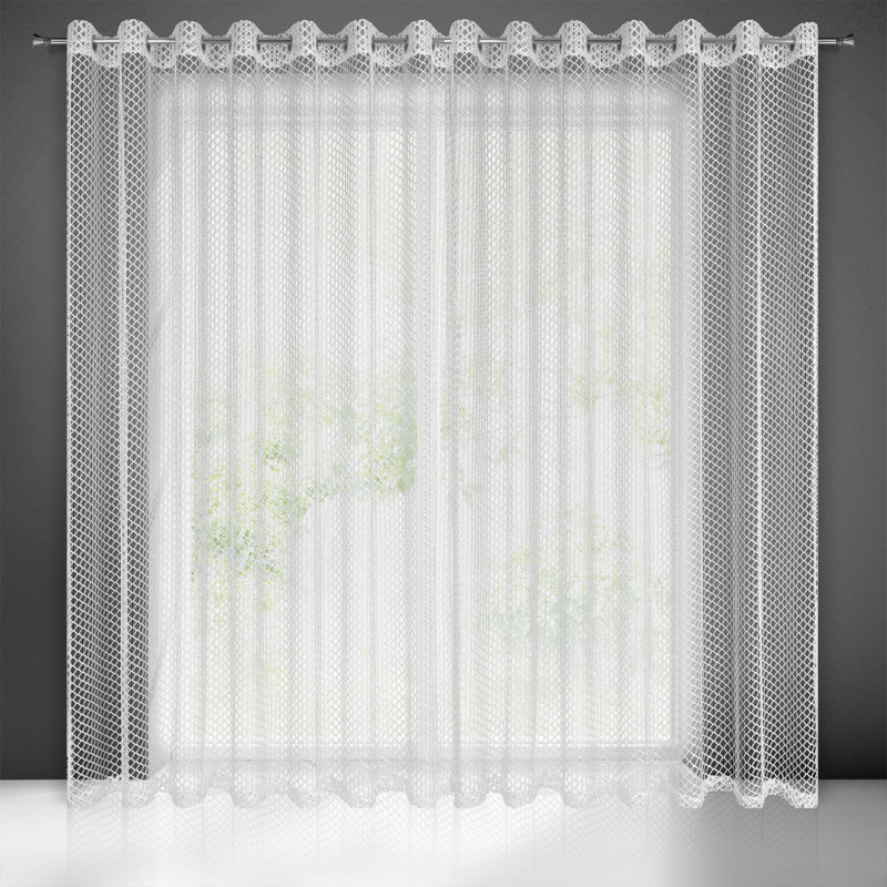 Kaelee Sheer Curtain Single Panel, White, 250cm H x 300cm W