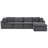 140" Boneless L-Shaped Modular Sectional Sofa with Ottoman, 4 Seat Corduroy Cloud Couch for Living Room, No Assembly Required-1782611052-1782611043