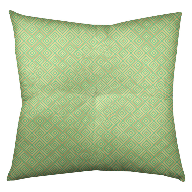 Oreiller de sol Katelyn Elizabeth, 26 po x 26 po, Vert, orange