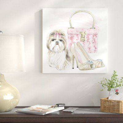 «Glamour Pups II» par Beth Grove - Reproduction de giclée sur toile tendue avec châssis