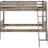 Twin Bunk Bed In Weathered Taupe, Convertible Design, , And Slatted Guardrails, Engineered Wood Bedroom Configuration Over With Taupe Finish, For