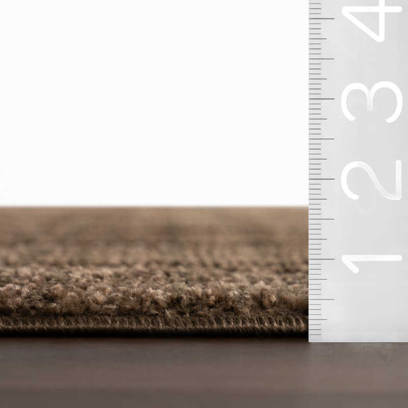  Rovelle Geometric Modern Area Rug, Rectangle 5' x 8'8", Brown
