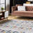 Clair Moroccan Power Loom Performance Ivory, Beige, Gray, Blue, Orange, and Magenta Rug-1267036342