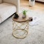 Table d'appoint moderne avec plateau en panneau de fibres à densité moyenne et cadre en métal