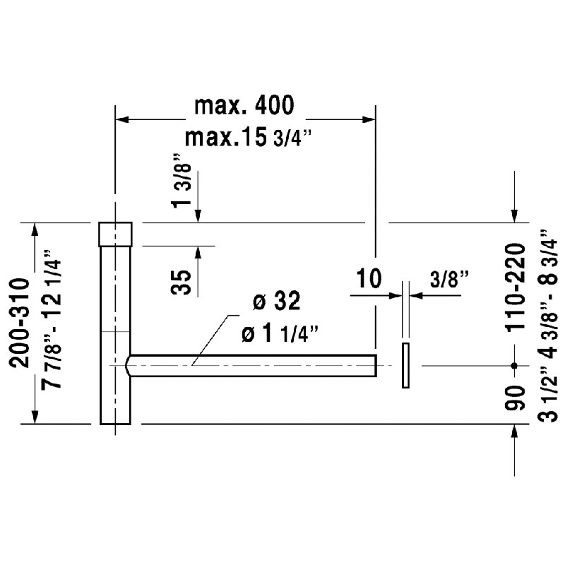 Parts and Accessories Siphon for Washbasin with Overflow