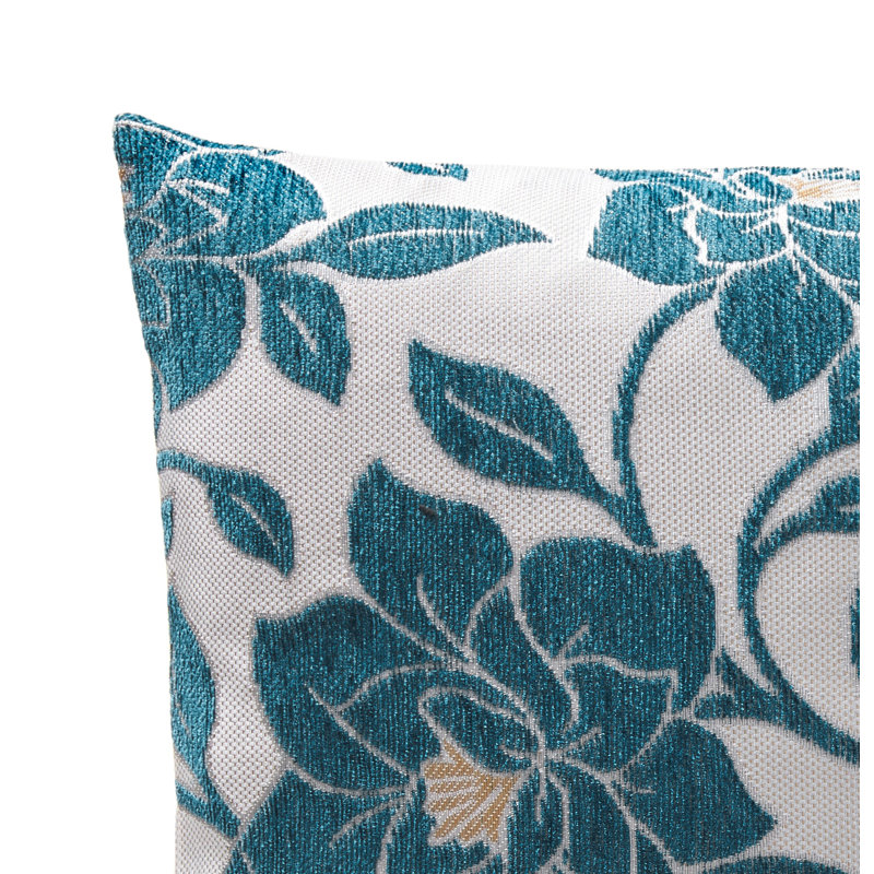 Darionne Floral Square Throw Cushion, Teal, 55 x 55cm
