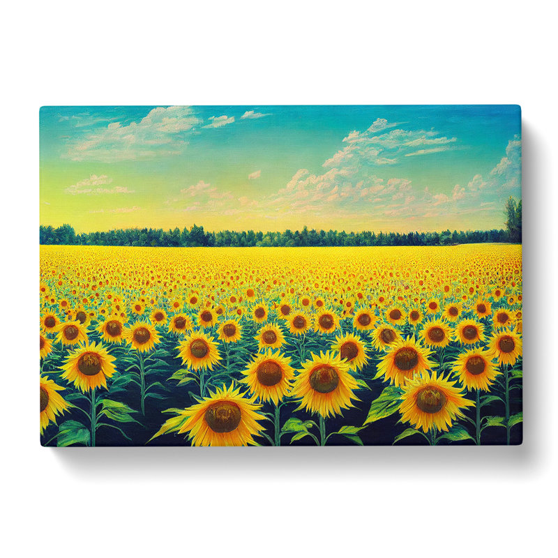 Beaming Sunflower Field - Wrapped Canvas, 50cm H x 76cm W x 3cm D