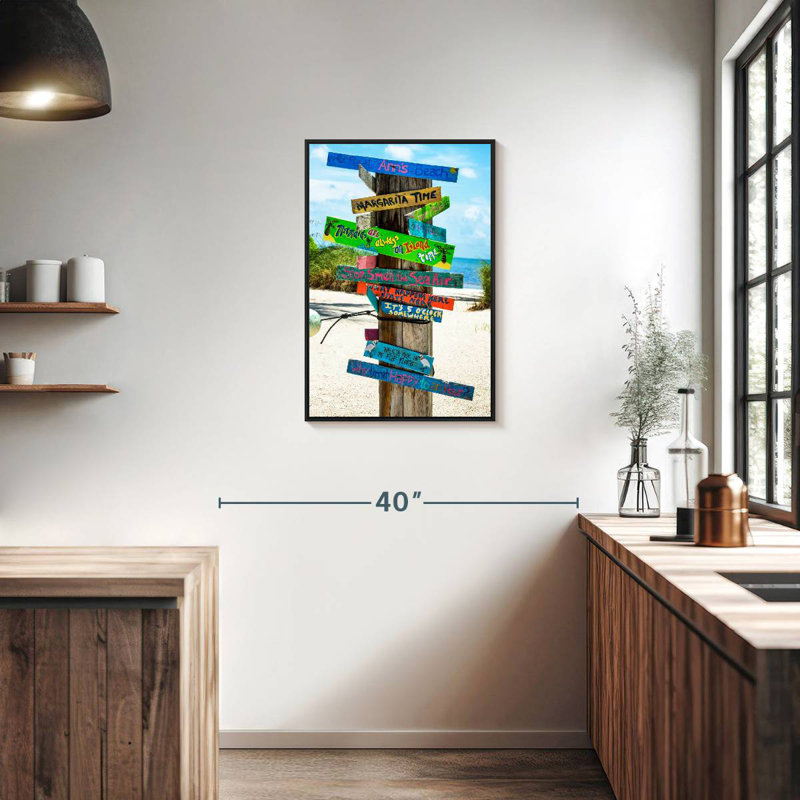 Panneaux de plage, Cadre flottant noir, 21 po x 31 po