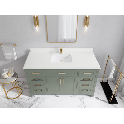 Cambridge 60'' Single Bathroom Vanity with Quartz Top