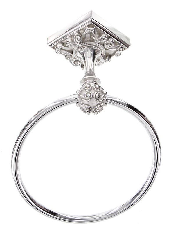 Sforza Towel Ring, Polished Silver